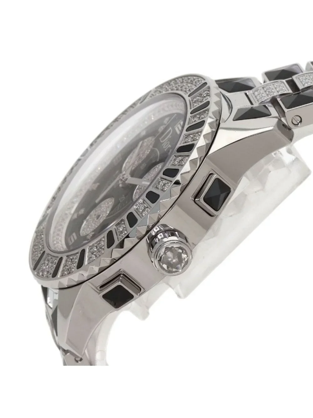 Dior Crystal Chronograph Diamond Watch SS